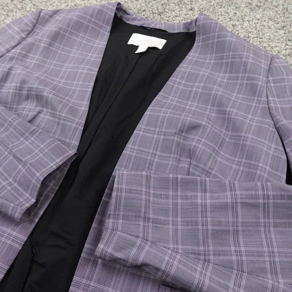 Hugo Boss Jacket Womens 14 Blue Gray Cardigan Open Blazer Suit Sport Over Coat - Picture 2 of 10